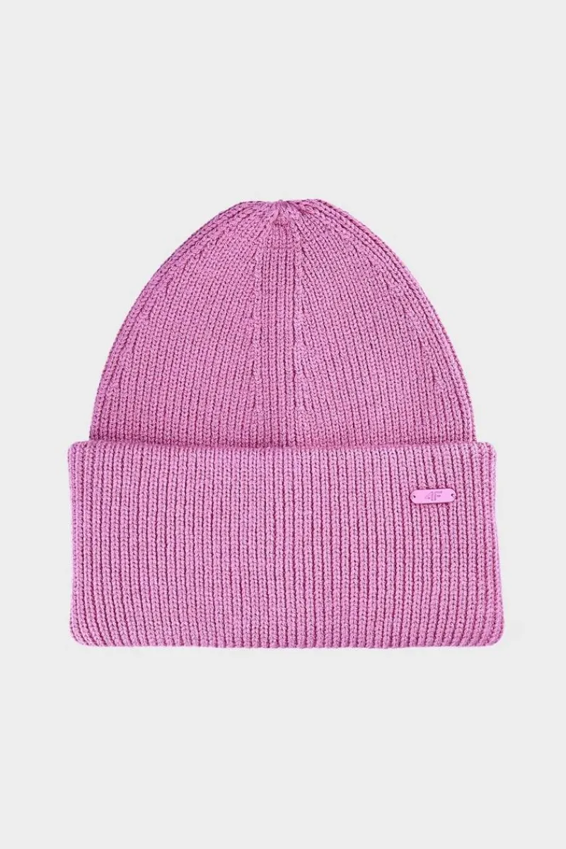 Okrycia Głowy>4F Zimowa Czapka Damska WAW24ACAPF447-55S Fuksja Różowy