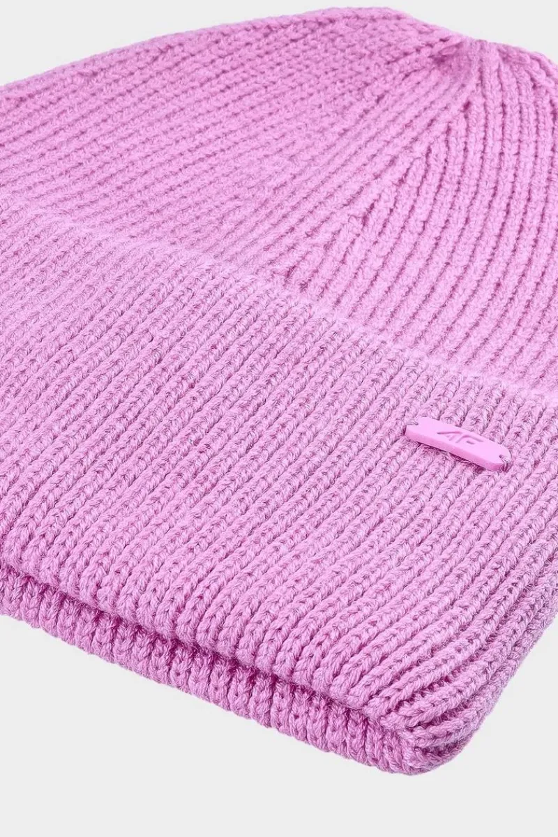 Okrycia Głowy>4F Zimowa Czapka Damska WAW24ACAPF447-55S Fuksja Różowy