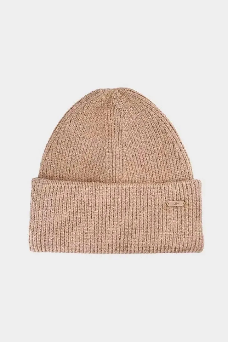 New 4F Zimowa Czapka Damska WAW24ACAPF447-82S Brązowa Brązowy