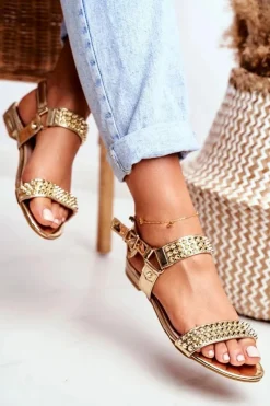 Sandały Płaskie><noscript><img width=