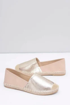 Outlet Złote Damskie Wsuwane Espadryle Paoli Damskie Czarne Espadryle