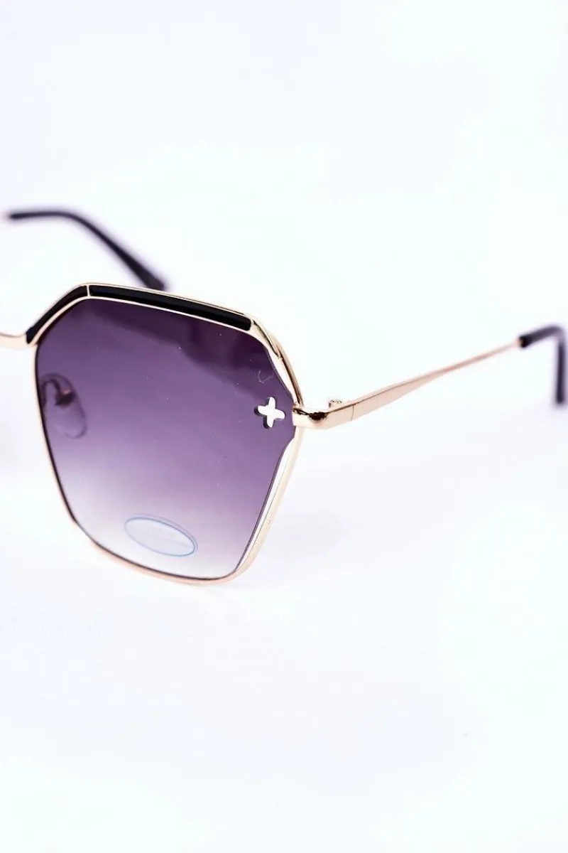Best Złote Geometryczne Okulary Przeciwsłoneczne Czarne Ombre Okulary
