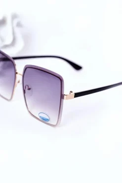 Sale Boto Złote Kwadratowe Okulary Szare Ombre