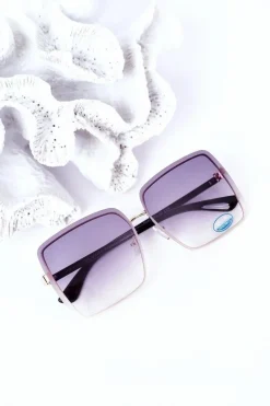 Sale Boto Złote Kwadratowe Okulary Szare Ombre