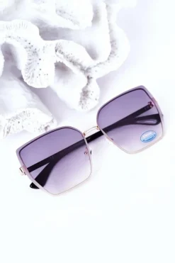 Sale Boto Złote Kwadratowe Okulary Szare Ombre