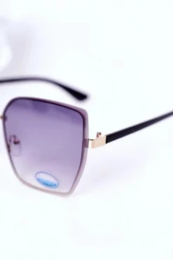 Sale Boto Złote Kwadratowe Okulary Szare Ombre