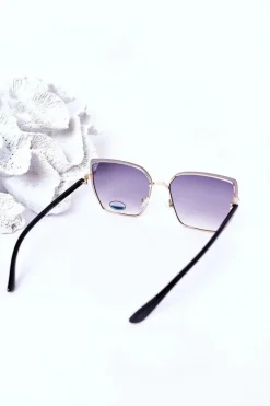 Sale Boto Złote Kwadratowe Okulary Szare Ombre