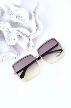 Boto Złote Kwadratowe Okulary Zielone Ombre