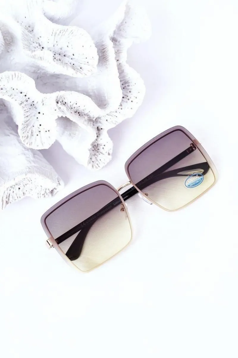 Boto Złote Kwadratowe Okulary Zielone Ombre