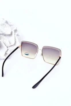 Boto Złote Kwadratowe Okulary Zielone Ombre