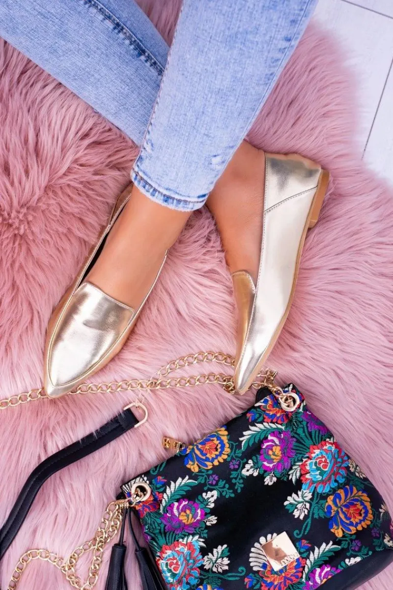 Online Boto Złote Lustrzane Mokasyny Damskie Lu Boo Mireldo