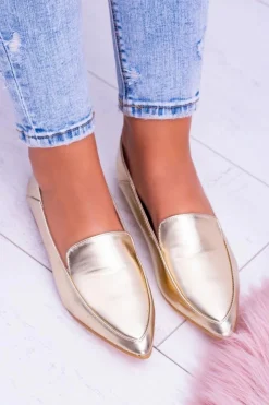 Online Boto Złote Lustrzane Mokasyny Damskie Lu Boo Mireldo