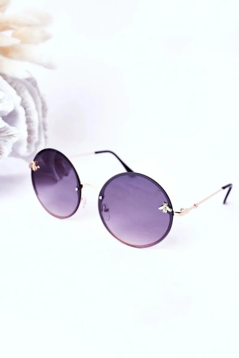 Discount Boto Złote Okrągłe Okulary Z Muchą Ciemnobrązowe Ombre