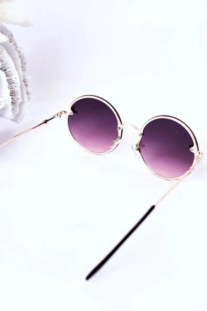 Best Boto Złote Okrągłe Okulary Z Muchą Różowe Ombre