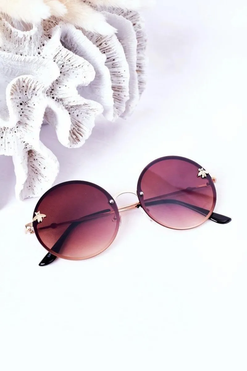 Okulary>Boto Złote Okrągłe Okulary Z Muchą Brązowe Ombre