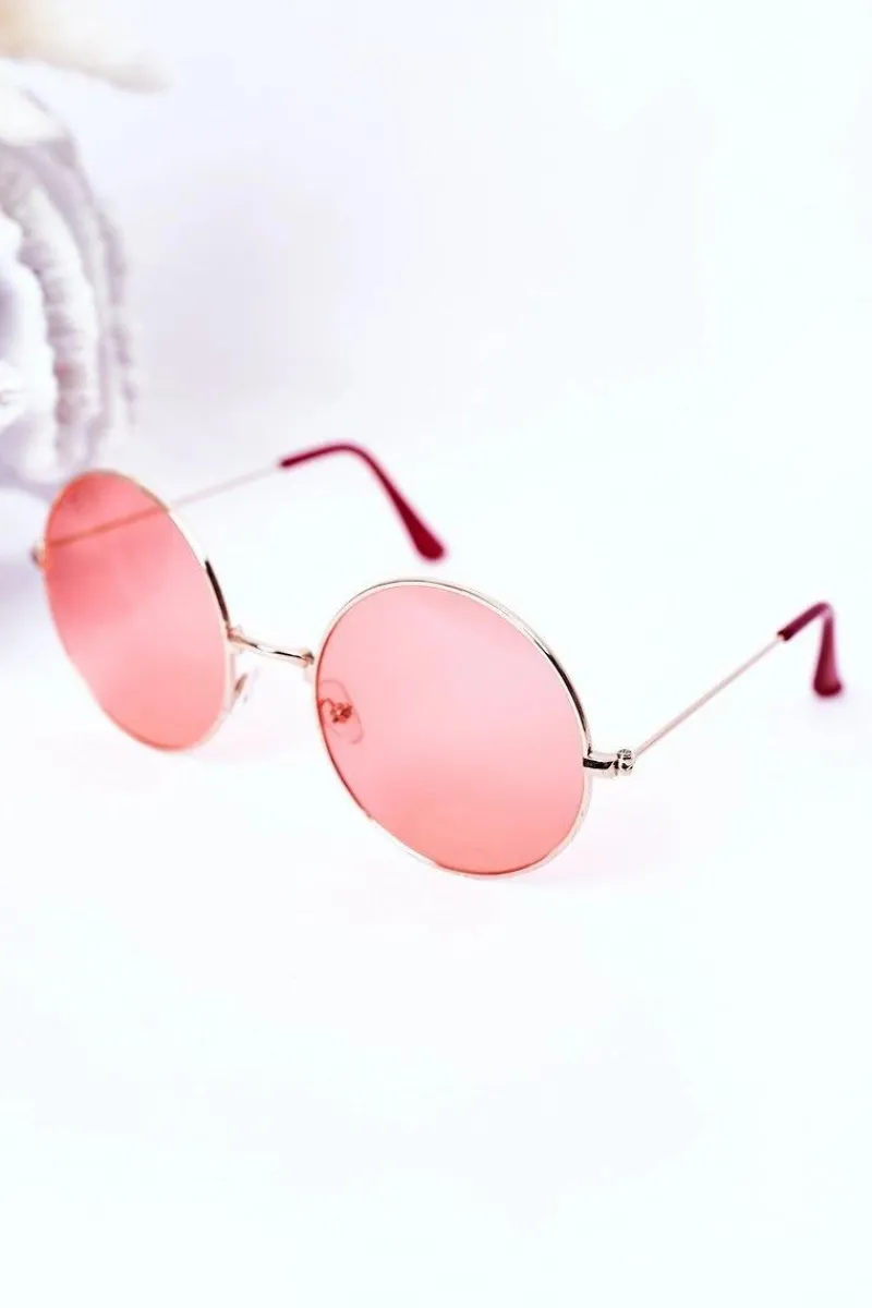 Discount Boto Złote Okulary Lenonki Z Czerwonymi Szkłami